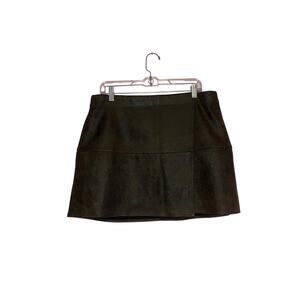 Max Studio Brown Faux Leather Mini Skirt Size XL